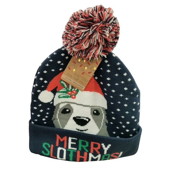 Gertex Accessories - Merry Slothmas Pom Pom Beanie Gertex Accessories - Merry Slothmas Pom Pom Beanie